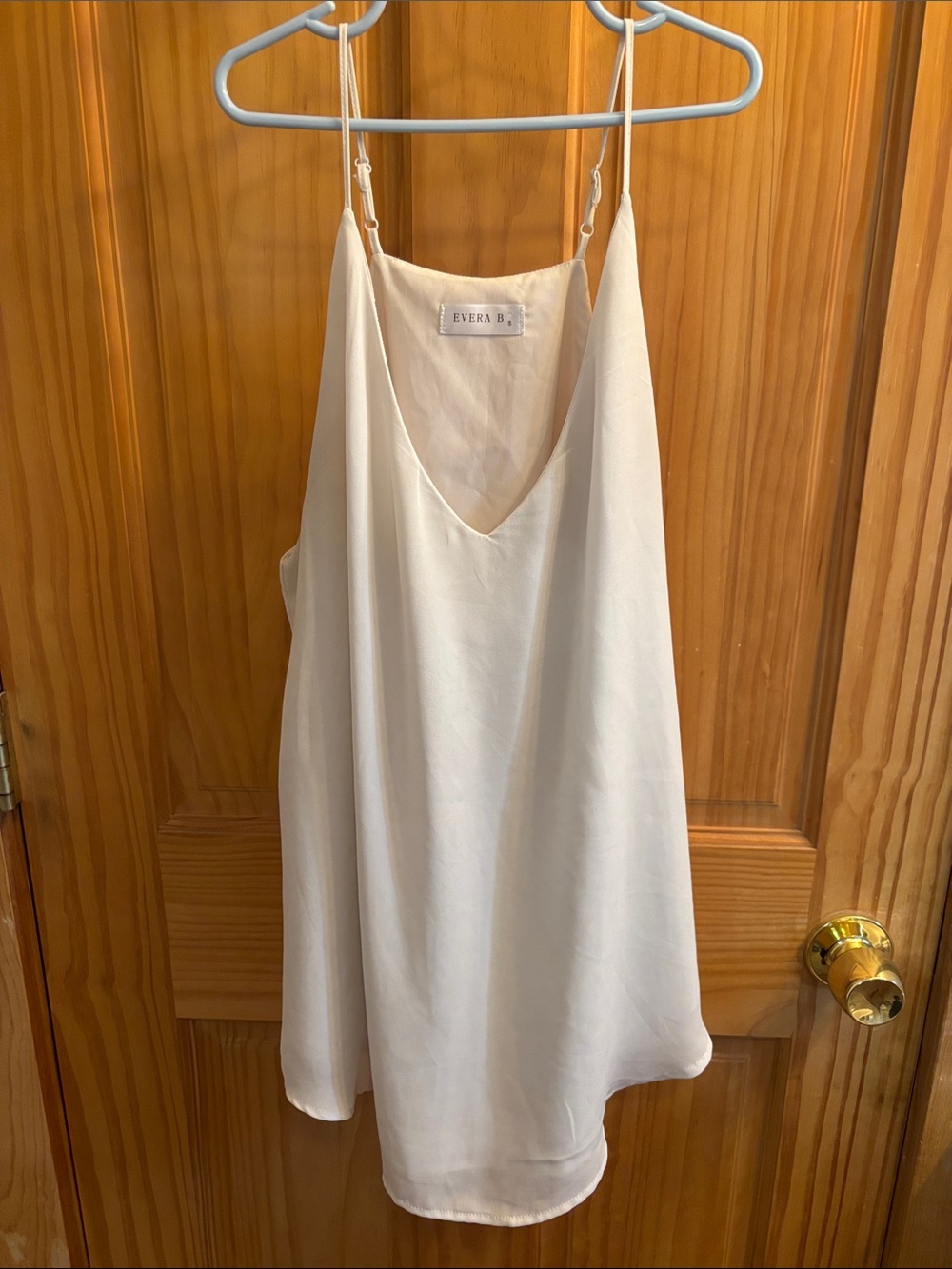 Evera B Cream V-Neck Slip Cami Top